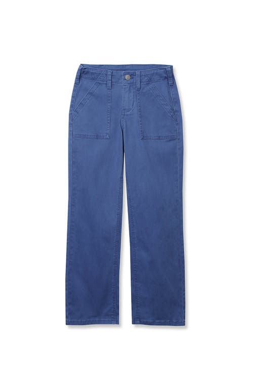 Lands' End Girls Woven Pull On Utility Cargo Pants In Blue