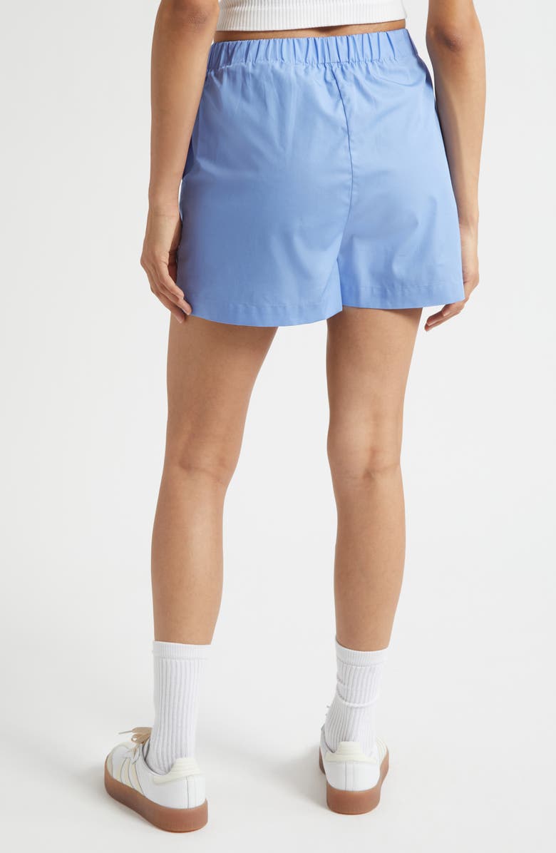 Sporty & Rich Crown Tennis Embroidered Poplin Shorts, Alternate, color, Flax Blue