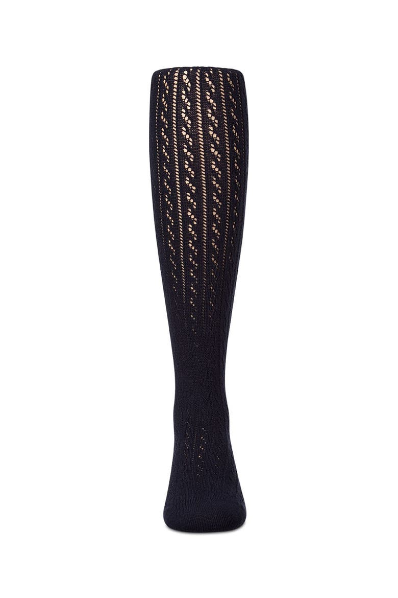 Pelerine Stitch Blend Tights, Alternate, color, Navy