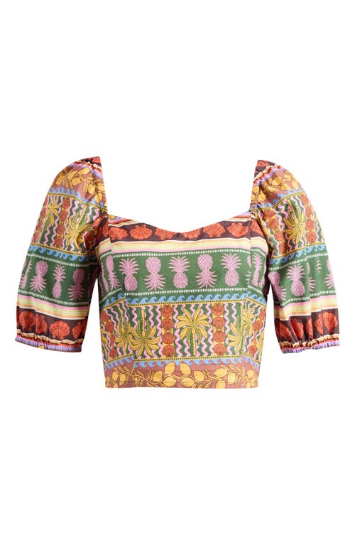Vero Moda Truly Tropical Cotton Crop Top In Multi