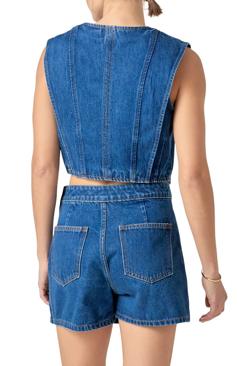 English Factory Denim Vest, Alternate, color, Dark Denim