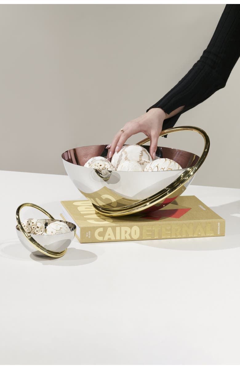 ANNA New York Ring Fruit Bowl, Alternate, color, Silver And Gold
