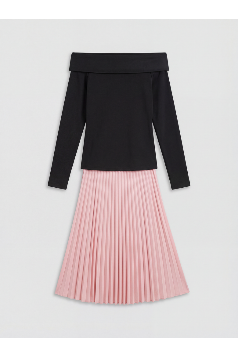 Pleated Georgette Midi Skirt, Alternate, color, Light Pink
