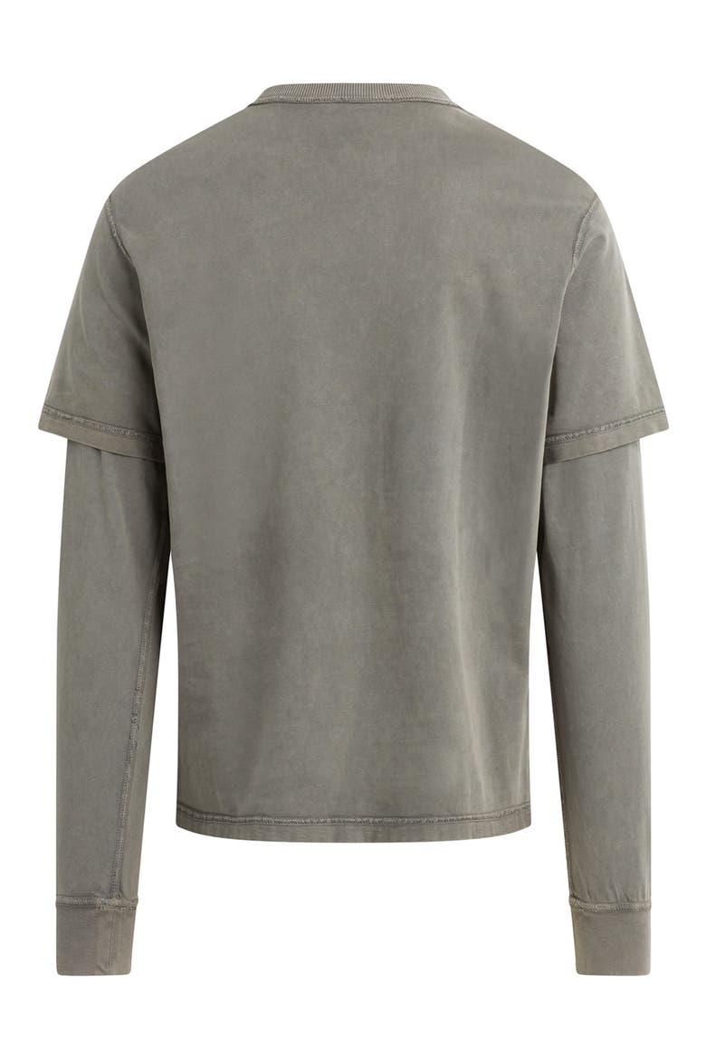 Hybrid Layered Cotton T-Shirt, Alternate, color, STONE GREY