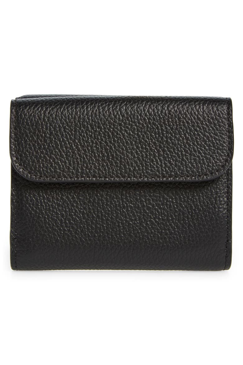 Marcie Leather Trifold Wallet, Alternate, color, BLACK 001