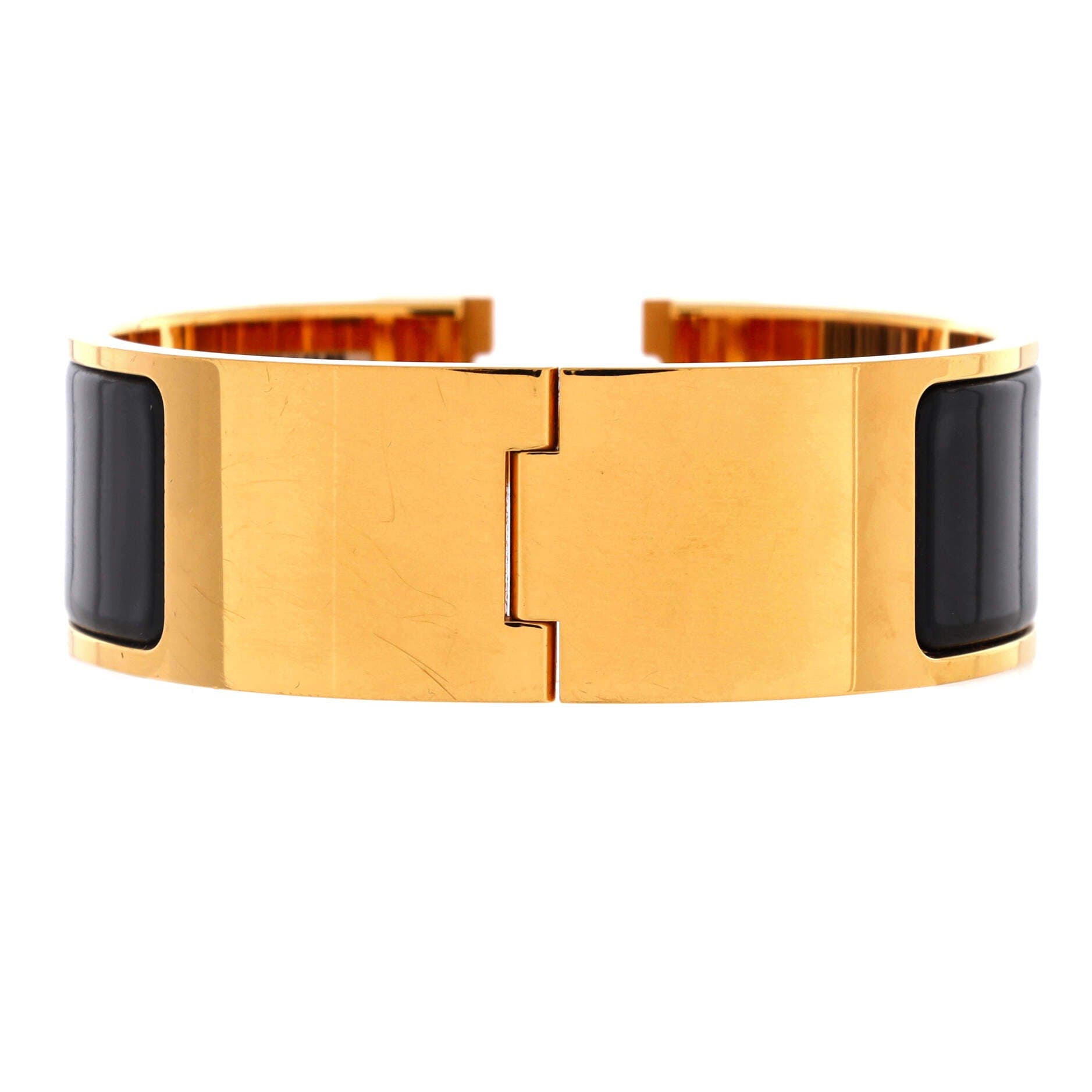 Clic H Bracelet Enamel Wide, Alternate, color, Metallic Gold