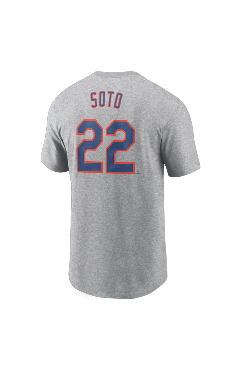 Nike Men's Nike Juan Soto Heather Gray New York Mets Fuse Name & Number T-Shirt, Alternate, color, Heather Gray