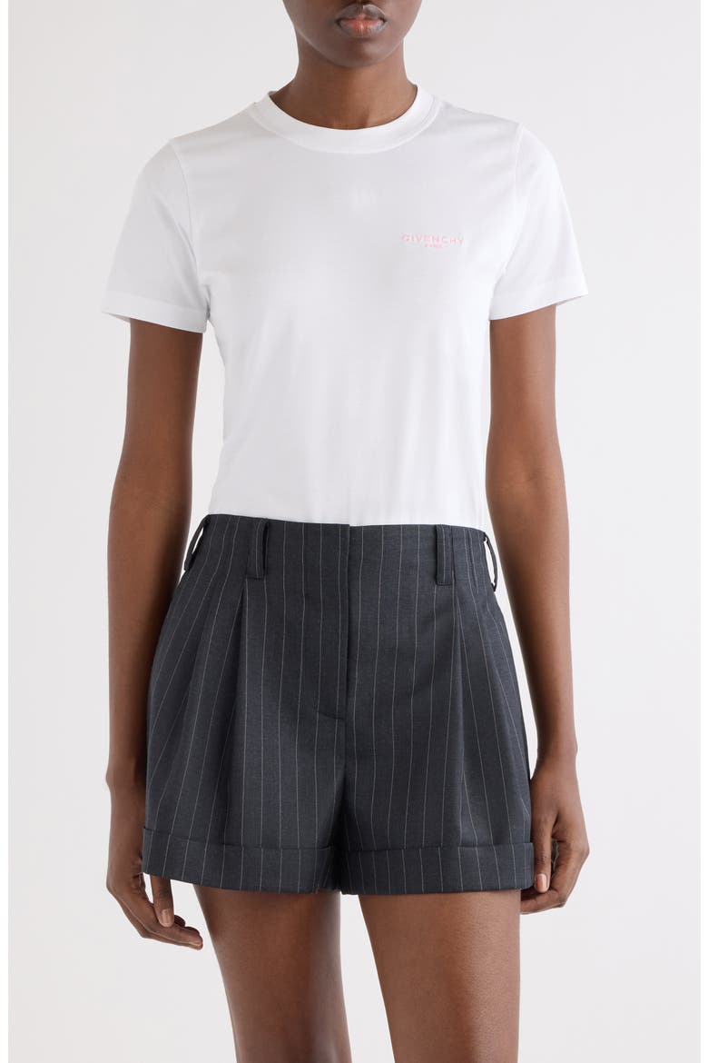 Fitted Cotton T-Shirt, Main, color, WHITE