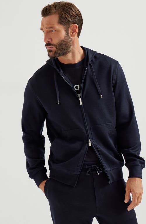 Brunello Cucinelli Men Cashmere And Silk French Terry Sweatshirt In Blue