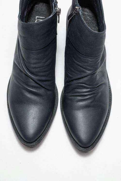 Forever & Always Shoes Rule Leather Chunky Boot In Blue