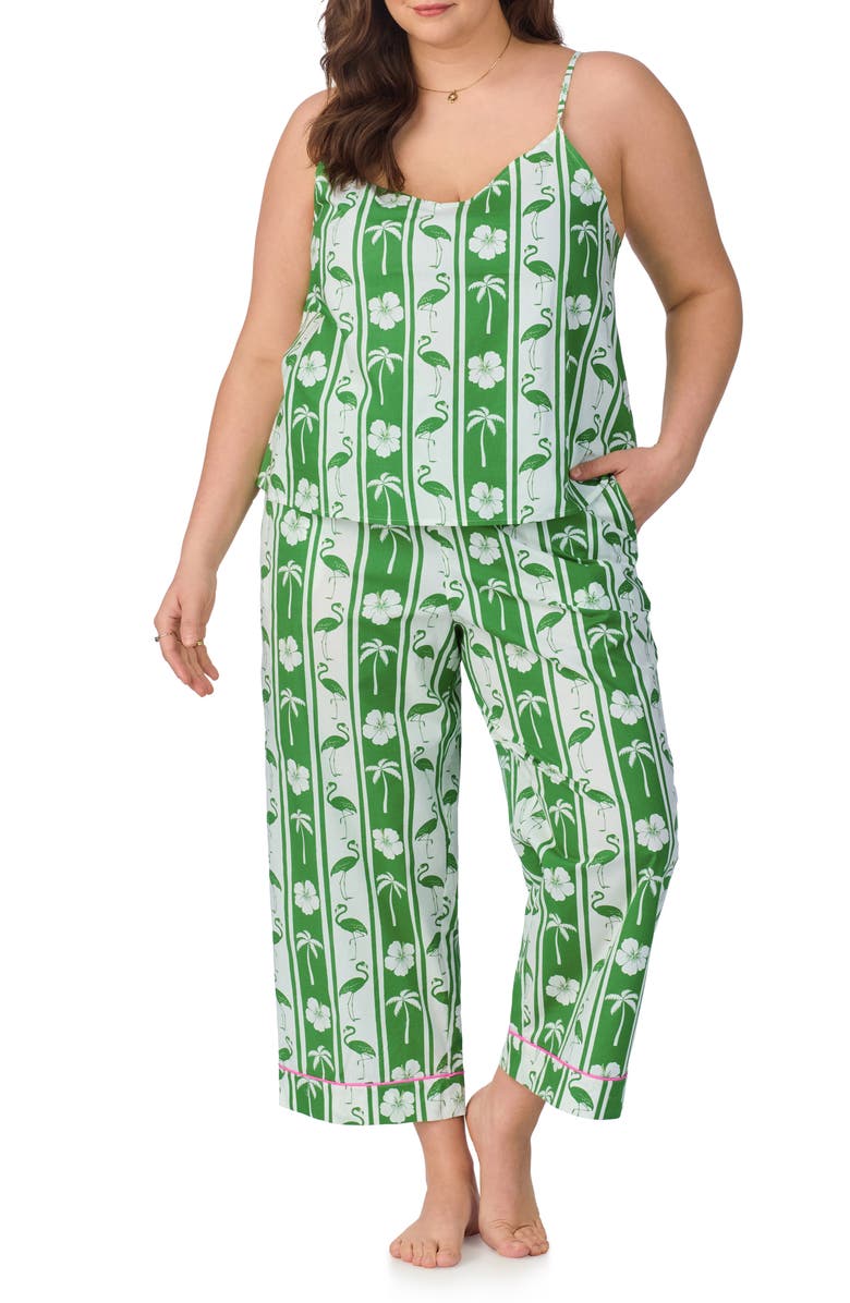 BedHead Pajamas Print Organic Cotton Poplin Crop Pajamas, Alternate, color, 