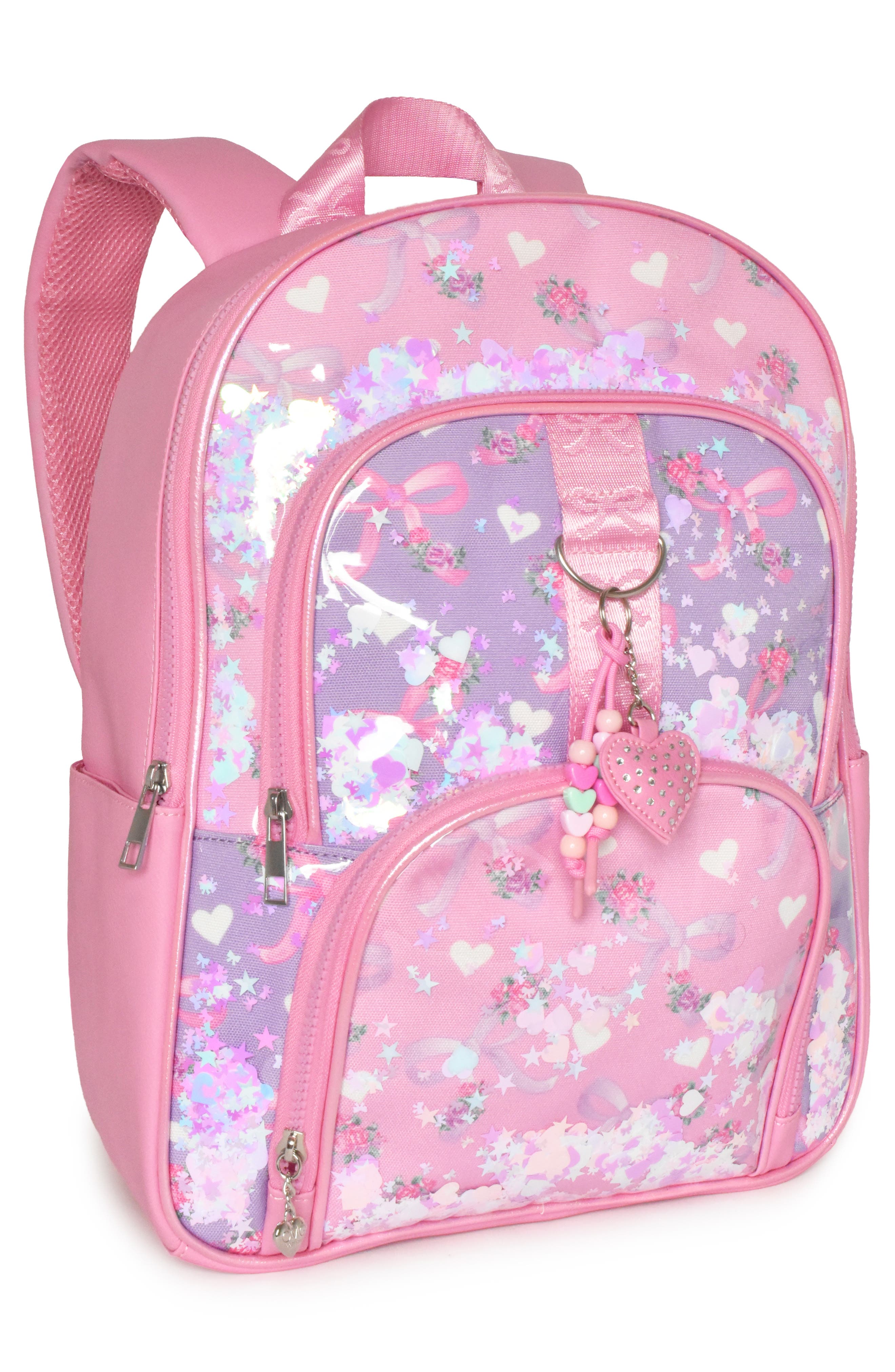 Kids' Bow Confetti Large Backpack, Alternate, color, PINK MULTI