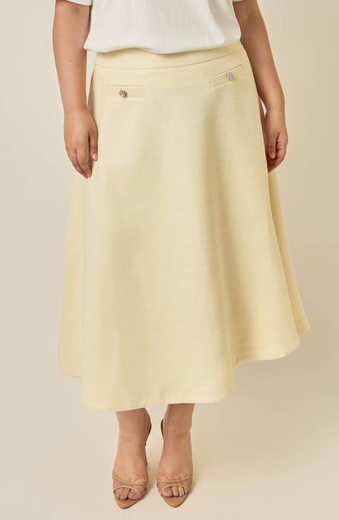 Tweed A-Line Maxi Skirt