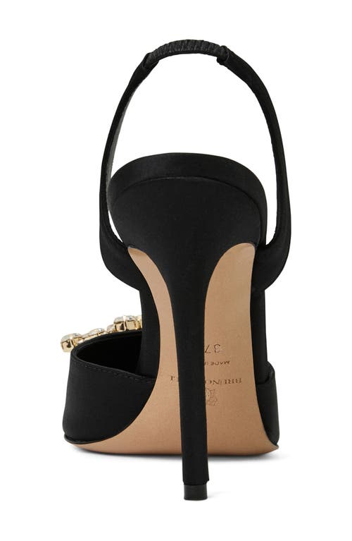 Bruno Magli Moda Slingback Pointed Toe Pump In Black Satin