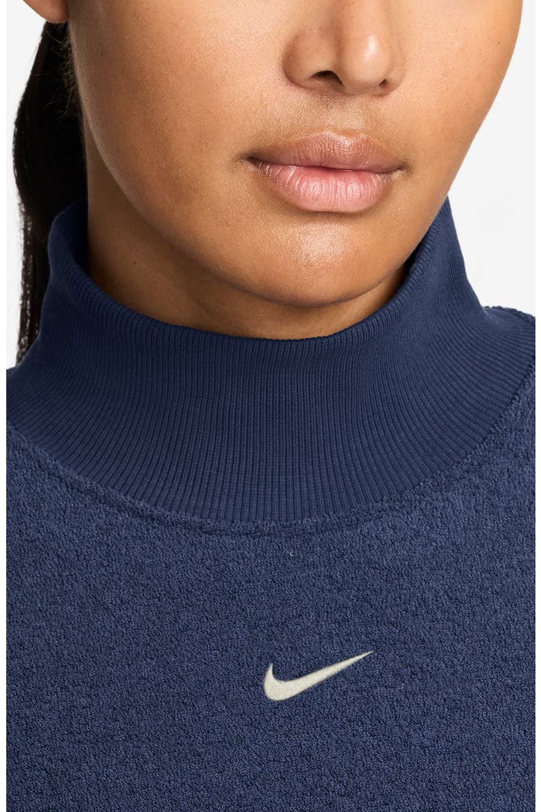 Phoenix Plush Cozy Oversized Mock Neck Sweatshirt, Alternate, color, MIDNIGHT NAVY/ SAIL