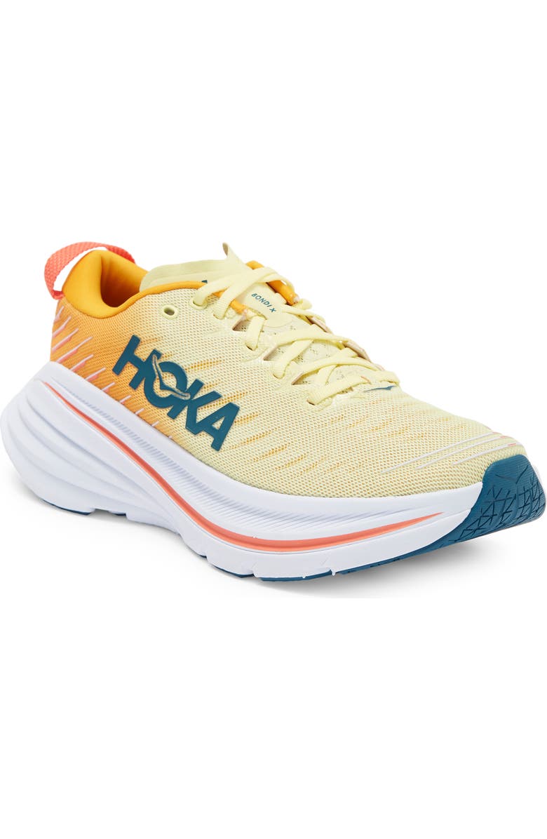 HOKA Bondi X Running Shoe, Main, color, Yellow Pear / Radiant Yellow