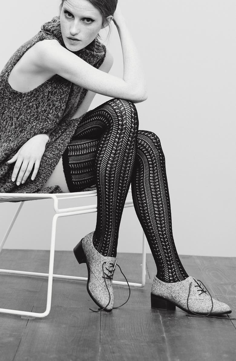 Free People 'Hammock' Openwork Knit Thigh High Socks, Alternate, color,