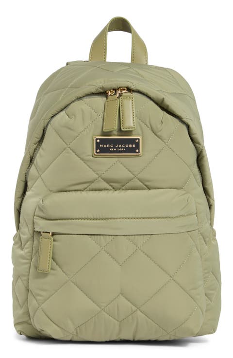 Quilted Nylon School Backpack