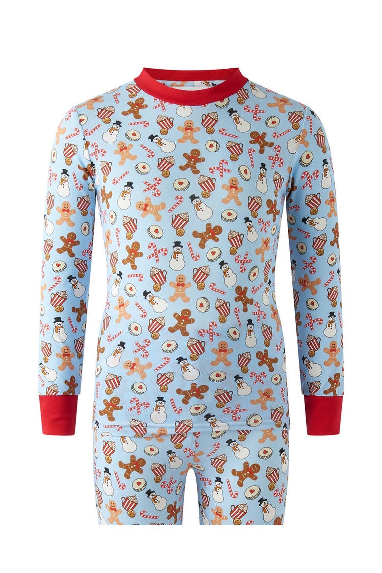 Gingerbread Pajamas, Alternate, color, Blue