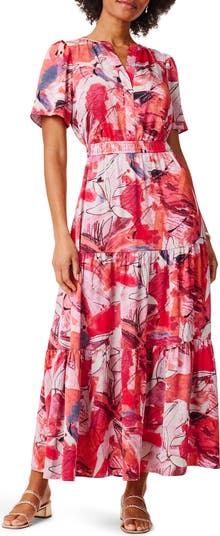 Scribble Bouquet Tiered Maxi Dress