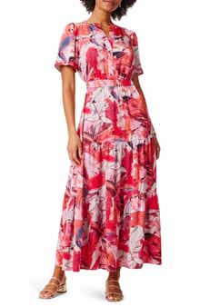 NIC+ZOE Scribble Bouquet Tiered Maxi Dress