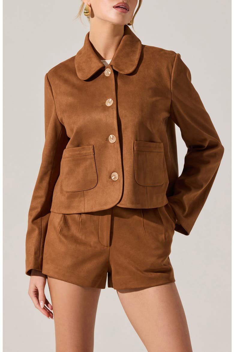 Jude Faux Suede Jacket, Main, color, CAMEL