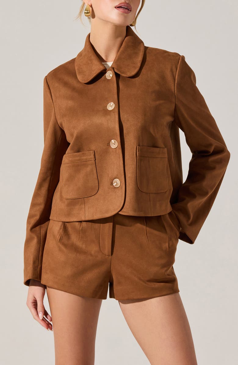 ASTR the Label Jude Faux Suede Jacket, Main, color, Camel