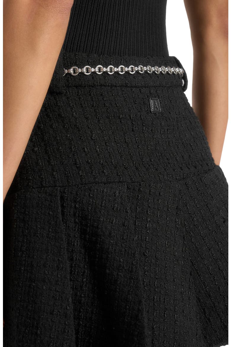 Edith Tweed Pleated Skort With Chain, Alternate, color, Black