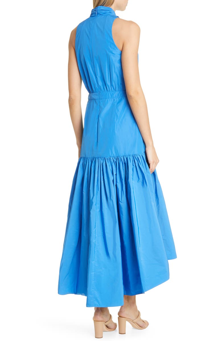 Veronica Beard Radley Halter Neck High/Low Dress, Alternate, color, Bluebell