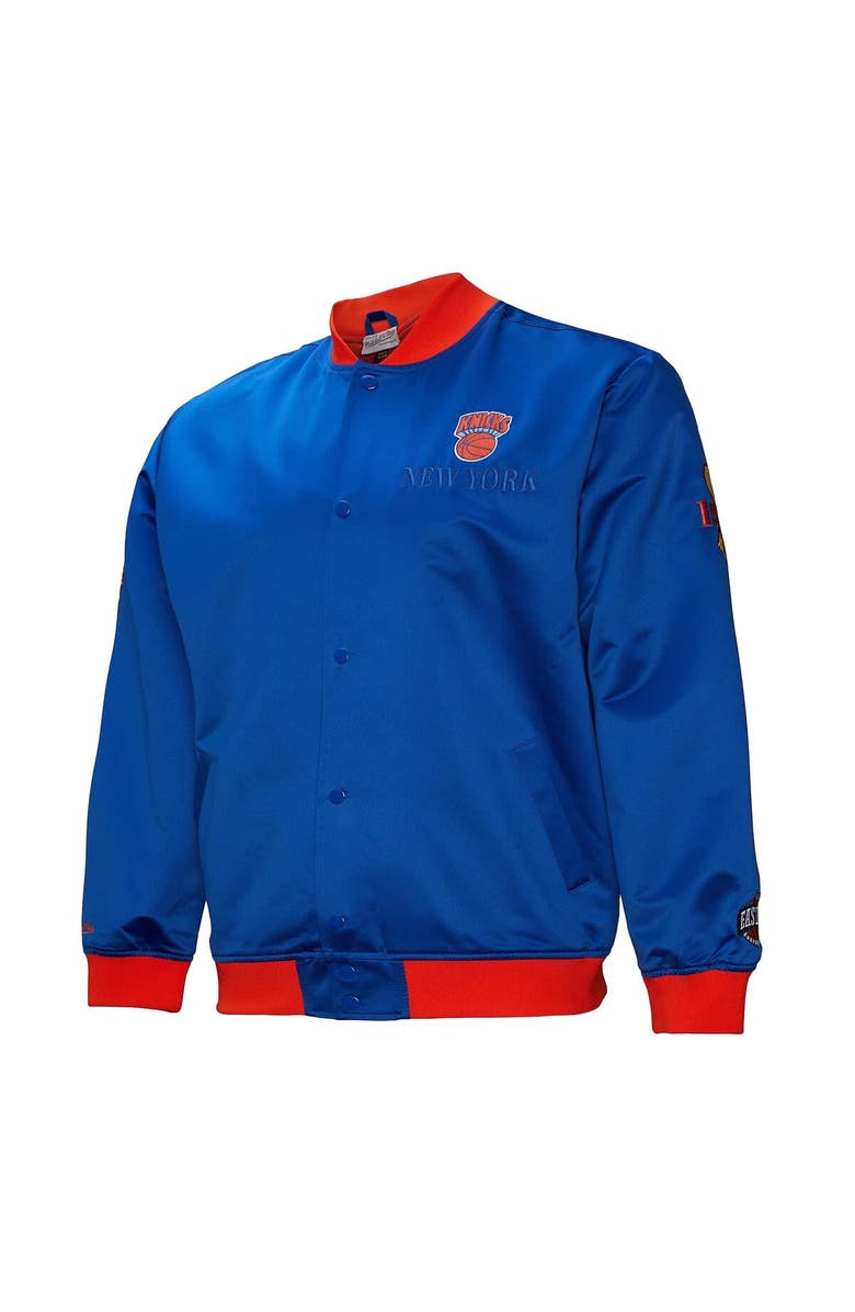 Mitchell & Ness Men's Mitchell & Ness Blue New York Knicks Hardwood Classics Team OG 3.0 Lightweight Satin Full-Snap Jacket, Alternate, color, Blue