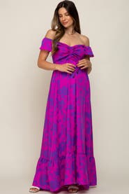 PinkBlush Floral Smocked Cinched Top Maxi Dress