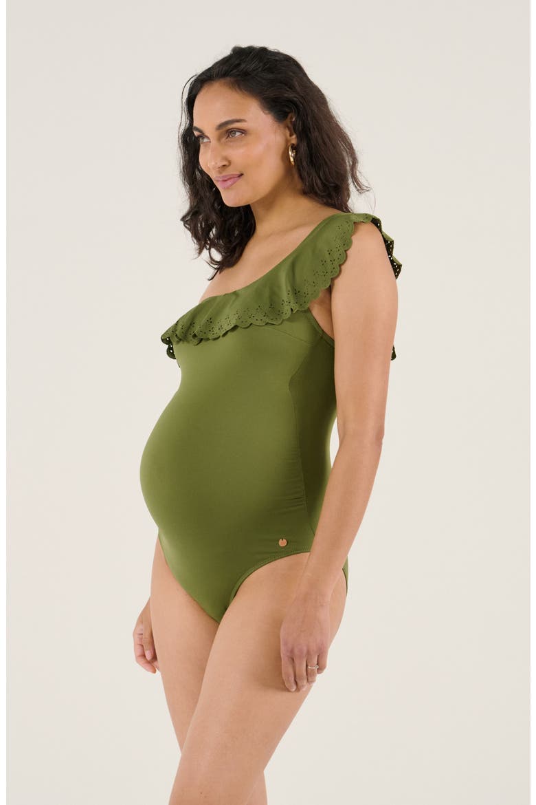 Bloom maternity swimsuit, Alternate, color, Kiwi