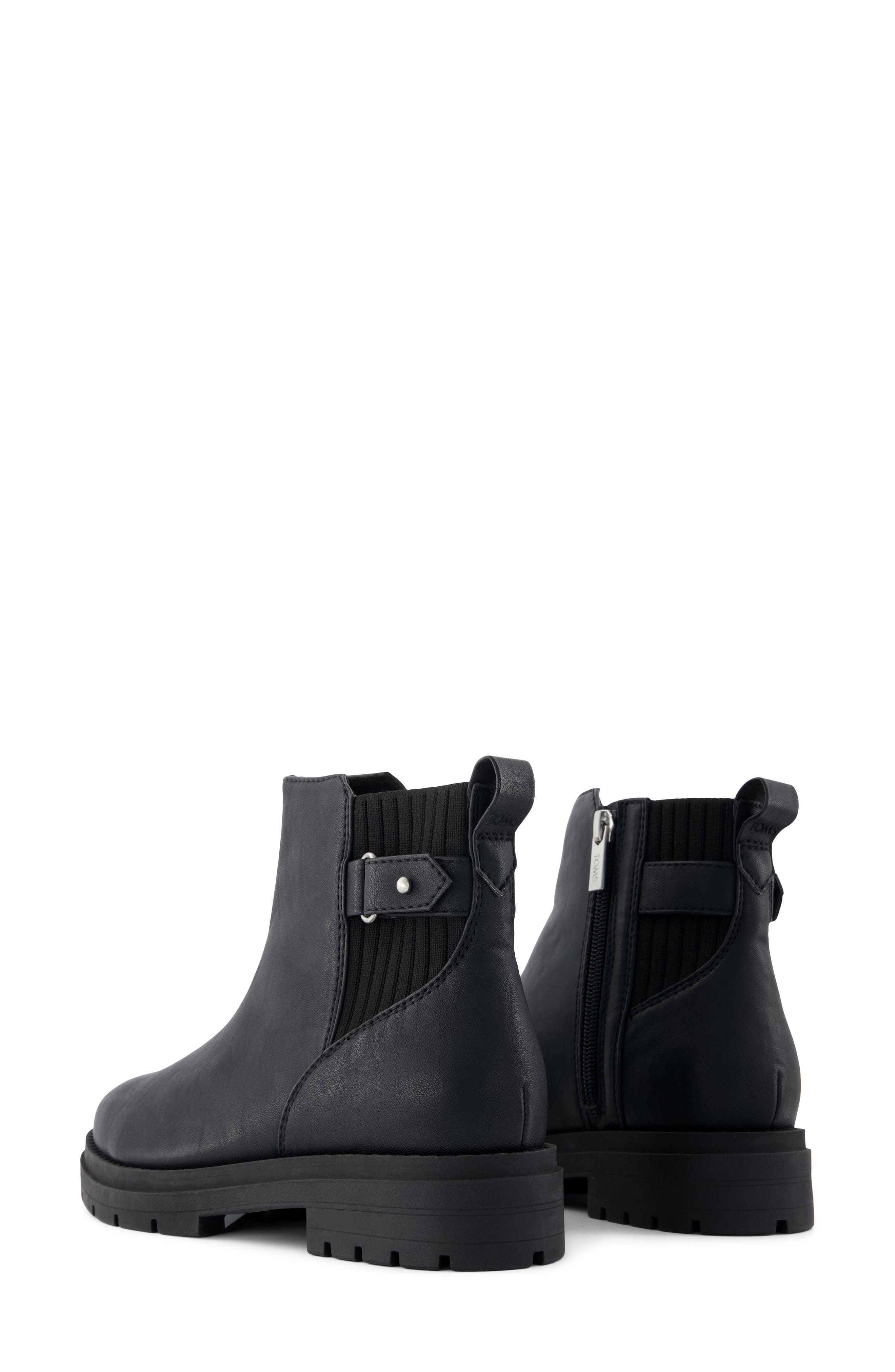 Leather Chelsea Bootie, Alternate, color, BLACK