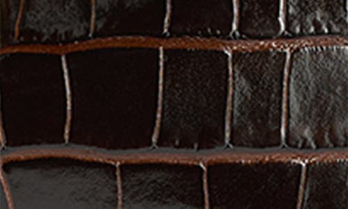 Totême Toteme T-lock Croc Embossed Leather Clutch In Brown