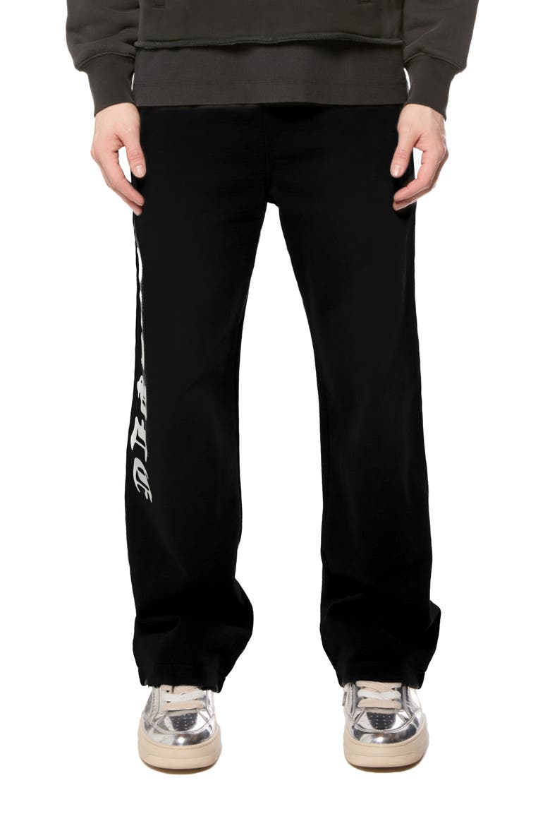 Graphic Fleece Sweatpants, Main, color, BLACK