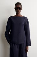 COS Boat-neck Linen Blouse