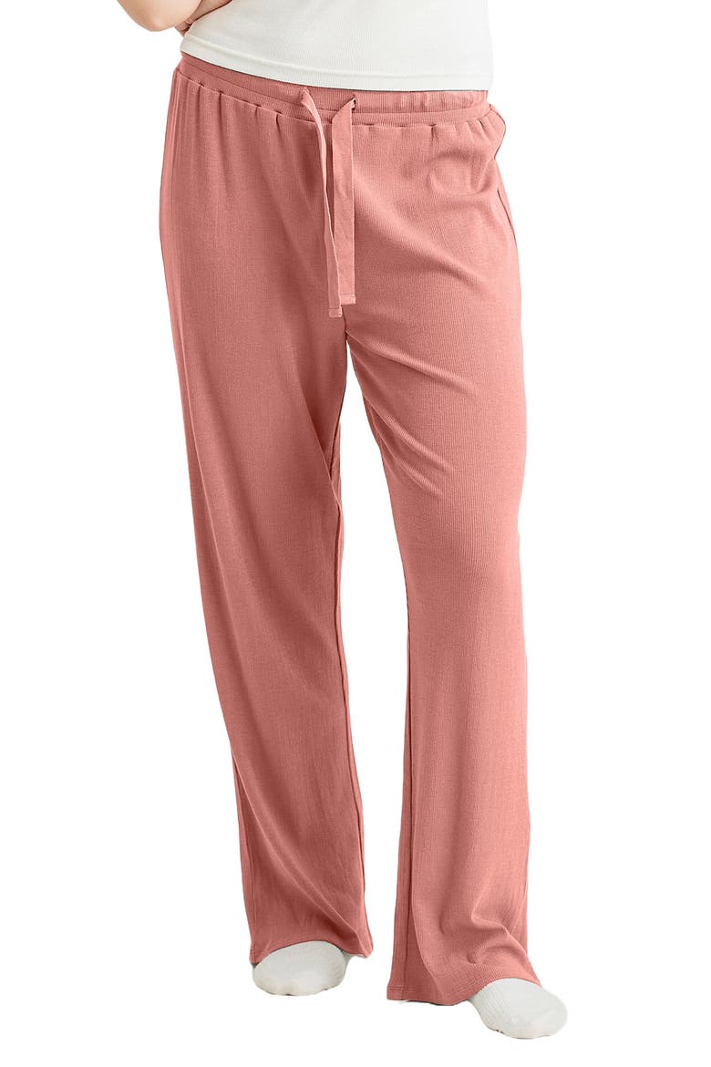 Luxe Rib Pajama Pants, Main, color, SOFT CINNAMON