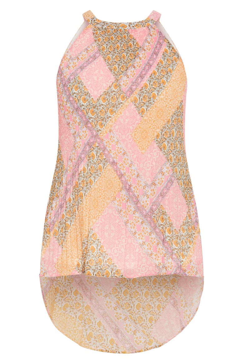 Kayla Pleated High-Low Top, Alternate, color, PRINT