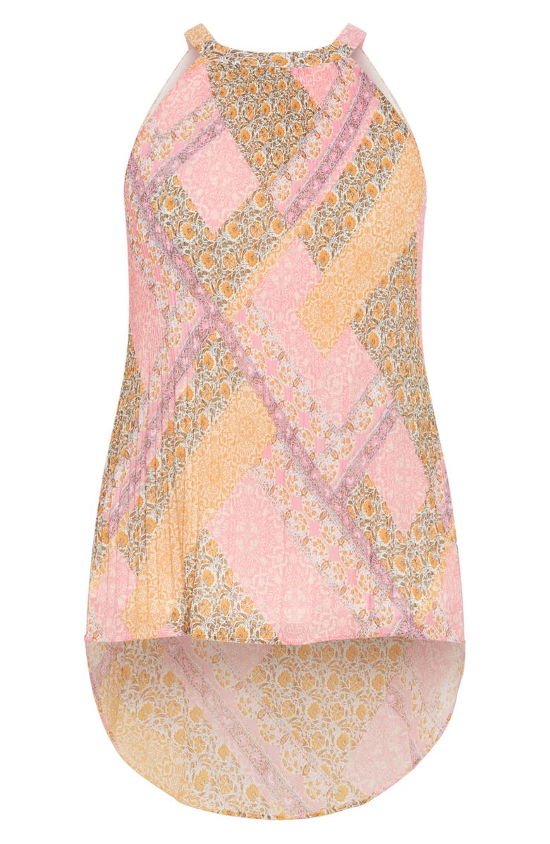 City Chic Kayla Pleated High-Low Top, Alternate, color, Print