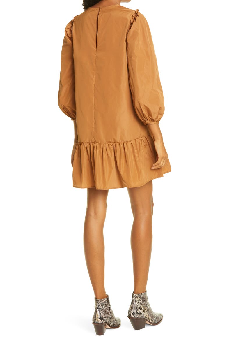 Cinq á Sept Jackie Ruffle Trim Minidress, Alternate, color, CINNAMON