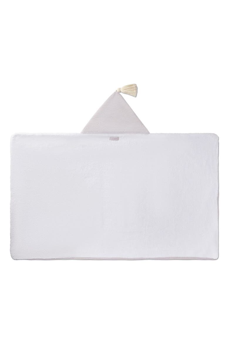 Baby Mini-Striped Cotton-Lined Hooded Towel, Alternate, color, White