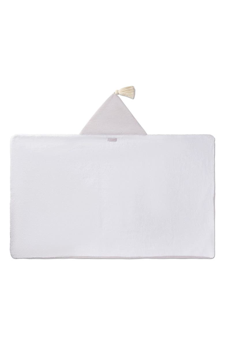 MiniMoi Baby Mini-Striped Cotton-Lined Hooded Towel, Alternate, color, White