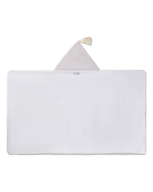Minimoi Baby Mini-striped Cotton-lined Hooded Towel In White