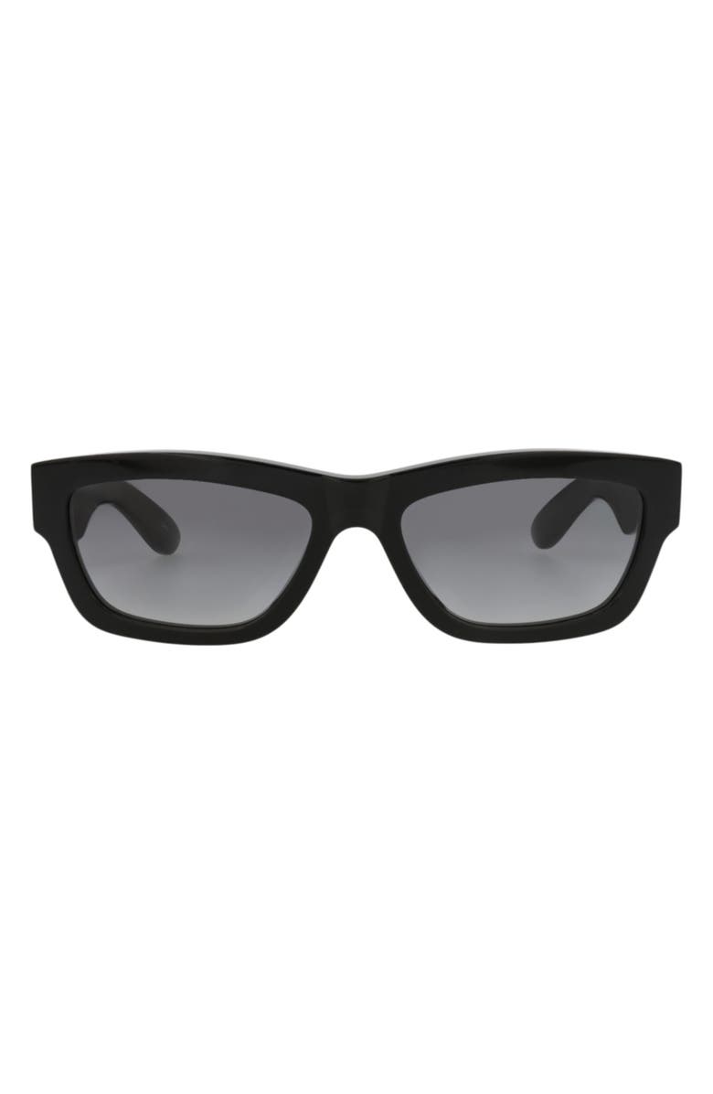McQueen 56mm Square Sunglasses, Main, color, Black Black Grey
