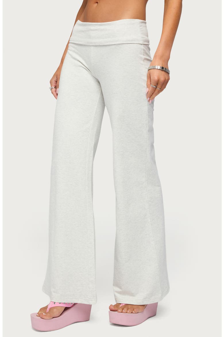 Sequin Foldover Sweatpants, Alternate, color, LIGHT-GRAY-MELANGE