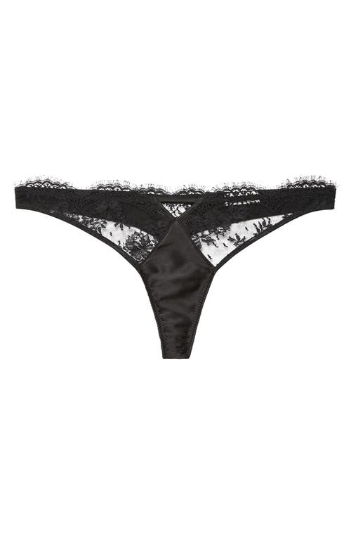 Fleur Du Mal Frankie Lace Thong In Black
