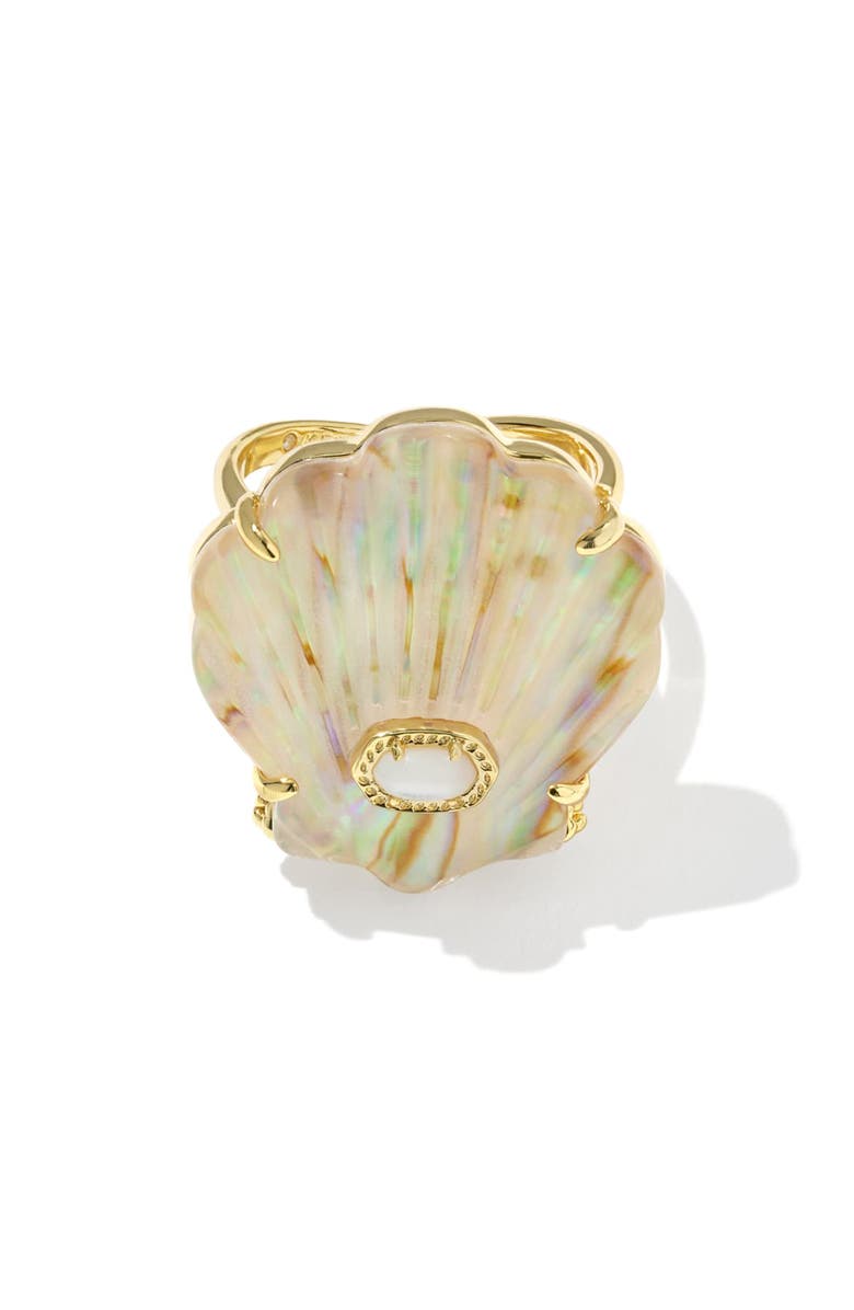Kendra Scott Lucia Shell Cocktail Ring, Alternate, color, Gold Iridescent Abalone