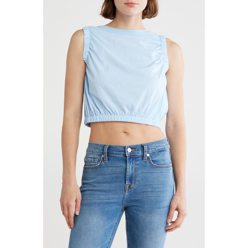 Vigoss Tie Back Ruched Tank Top In Blue