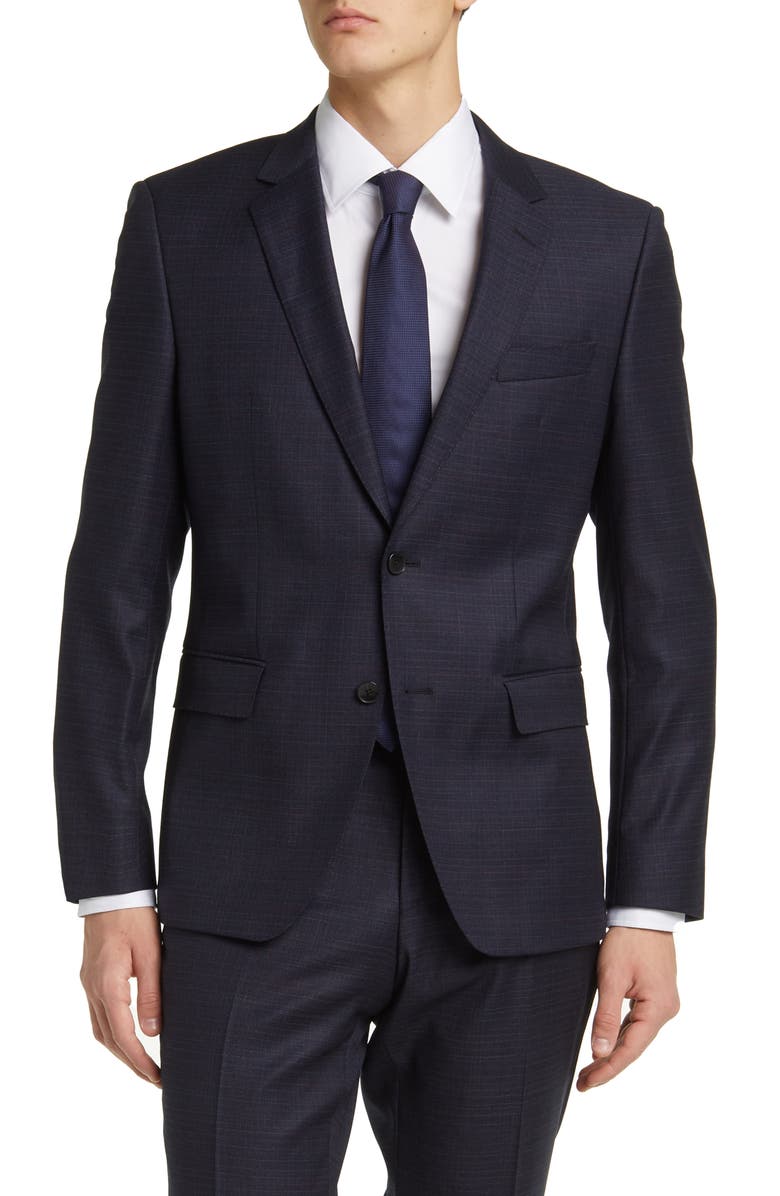 BOSS Huge Stretch Virgin Wool Suit, Alternate, color, 