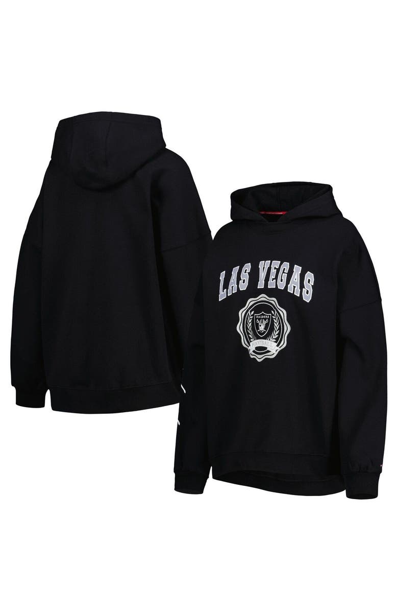 Tommy Hilfiger Women's Tommy Hilfiger Black Las Vegas Raiders Becca Drop Shoulder Pullover Hoodie, Main, color, Black